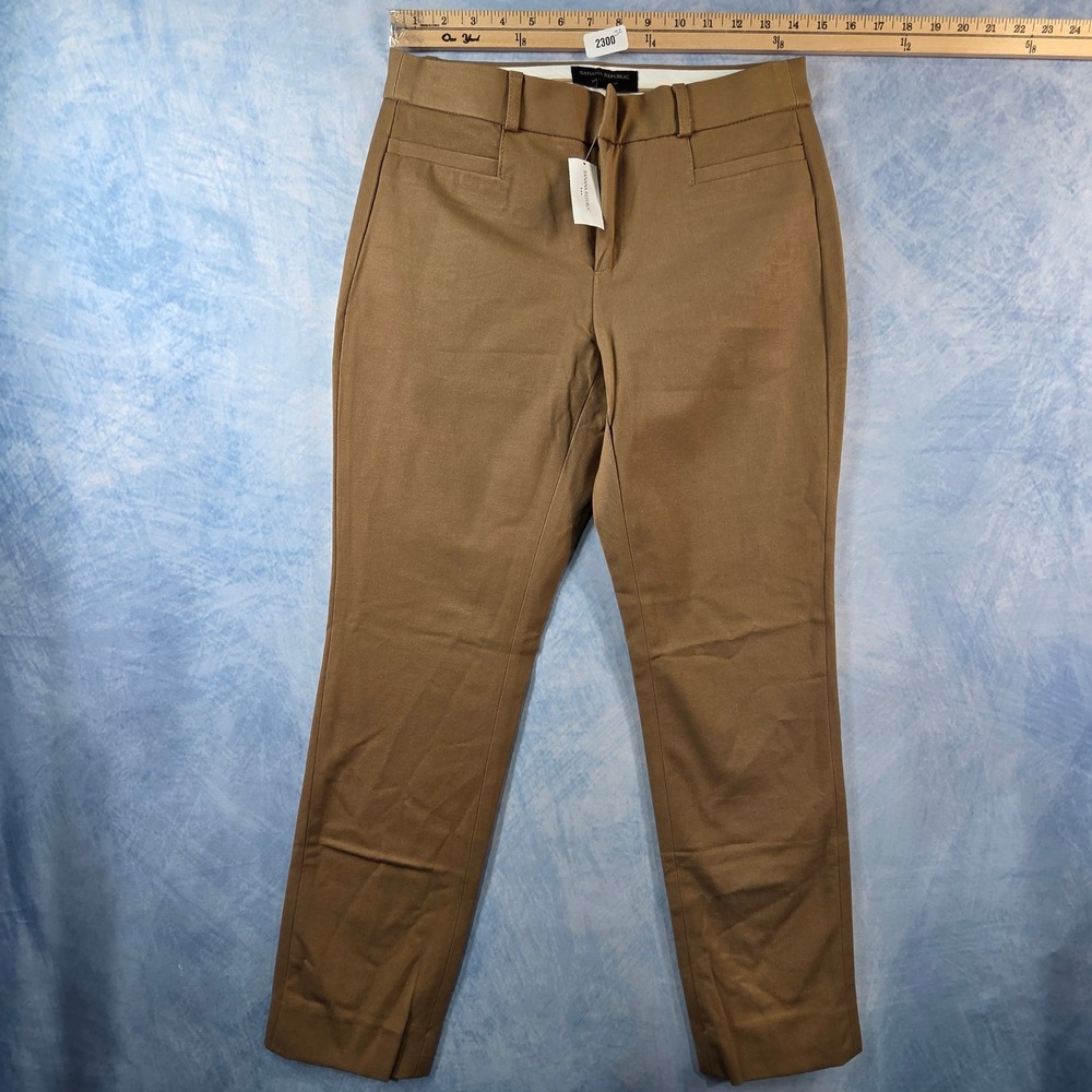 Banana Republic Sloan Curvy Fit Dress Pants Camel Brown Tapered Size 4 NEW